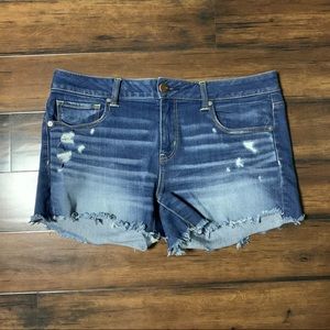 American Eagle Midi Stretch Denim Shorts